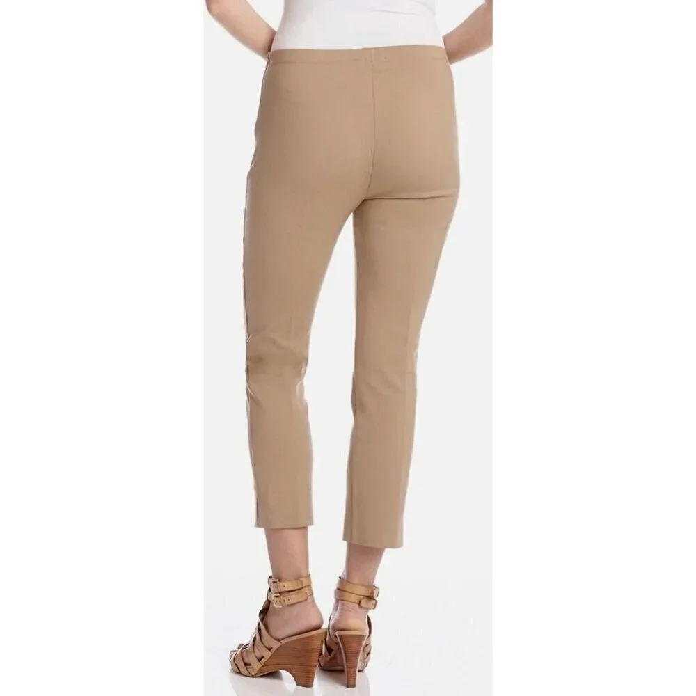 NWT Karen Kane Khaki Brown Soft Stretch Clean Front Cropped Pants-sz 10